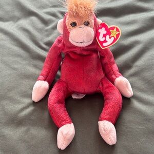 Ty Red and Pink Monkey Plush